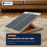 Ekipmanya Eğim Pro – Ayarlanabilir Ahşap Esneme Tahtası | Baldır ve Aşil Germe Rampası