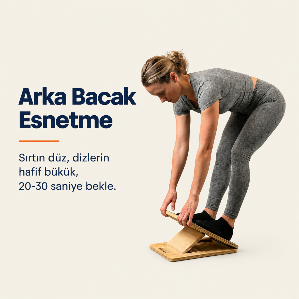 Ekipmanya Eğim Pro – Ayarlanabilir Ahşap Esneme Tahtası | Baldır ve Aşil Germe Tahtası